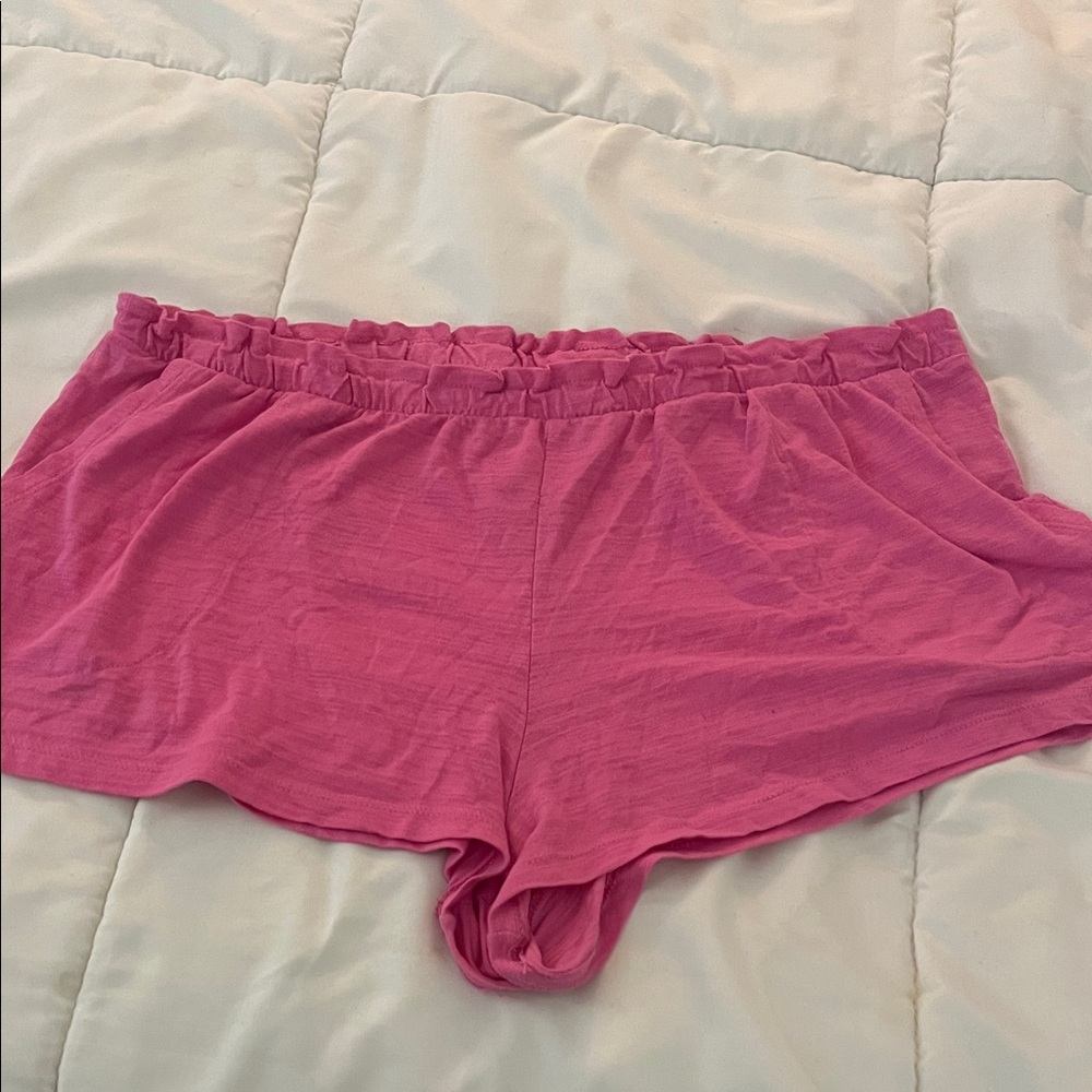 Secret Treasures Hot Pink Ruffle-Waist Sleep Shorts